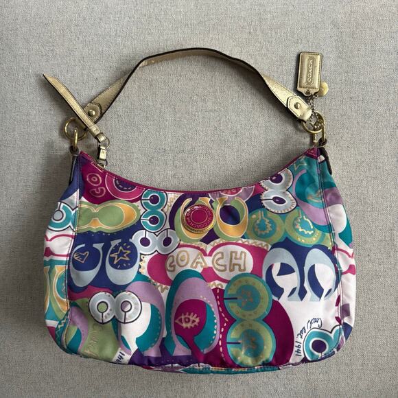 Vintage Y2K Poppy Coach Bag in Rainbow Graffiti - Picture 4 of 12